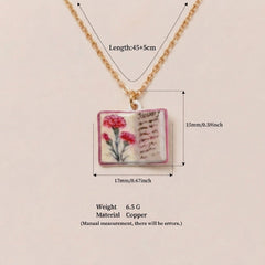Retro Book Necklace For Women