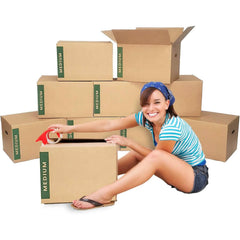 10-Pack: Medium Moving Boxes with Handles (Refurbished)