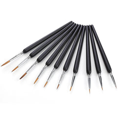 10-Piece: Miniature Detail Paint Brush Set