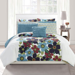 10-Piece Set: Queen Oversized Floral Comforter Set