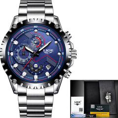 Business Elegant Men's Watch With Chronometers Day View Fluorescent Hands Excellent Look Unique Design Perfect Gift For Your Man