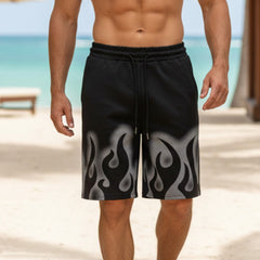 Mesh-Panel Breathable Casual Drawstring Shorts