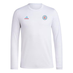 adidas Mens Long Sleeve Pre-Game T-Shirt White/Chicago Fire XX-Large