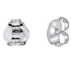 14K Solid White Gold Earring Backs Medium