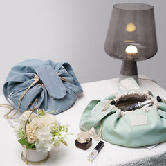 Barrel Drawstring Makeup Bag Large Capacity Women's Cosmetic Bag Toiletries Organizer Pouch Lady Travel Storage Case