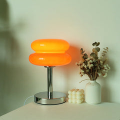 Egg Tart Decorative Medieval Cream Glass Living Room Bedroom Lamp