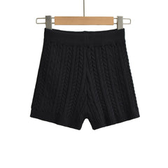 Versatile Solid-Color Tight Knitted Shorts