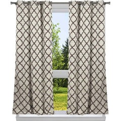 2-Pack: Heavy Geometric Blackout Grommet Window Curtain Pair Panel
