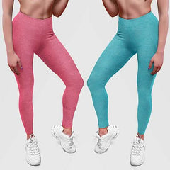 2-Pack: Women's Space Dye Seamless Ankle Length Lightweight Leggings
