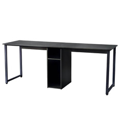 2-Person Metal Desk with Open Shelves