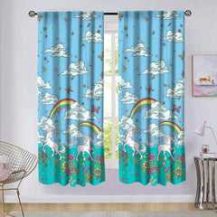 2-Piece Set: Kidz Mix Rainbow Unicorn Window Panel Pair