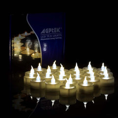 24-Piece: Warm White Tealights Timer Flameless Smokeless Candles