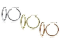 25mm Classic French Lock Hoops in Solid Sterling Silver