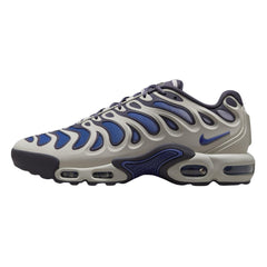 Side view of Nike Air Max Plus Drift mens shoes in Light Iron Ore and Persian Violet.