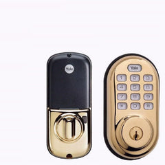 Yale YRD210-ZW-619 Z-Wave Push Button Deadbolt, Polished Brass (Used - Like New)