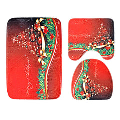 3-Pack: Christmas Bathroom Rugs Set