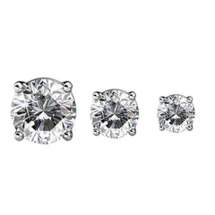 3-Pairs: Elements of Love Crystal Stud Earrings