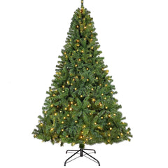 350 LED Solid Color Printed Green Hinged Fraser Fir Artificial Christmas Tree