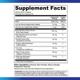 Supplement facts for DHT capsules for adults, including ingredients and nutrition information.