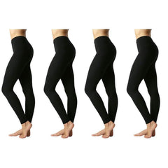 4-Pack: Women's Premium Cotton Full Length Leggings