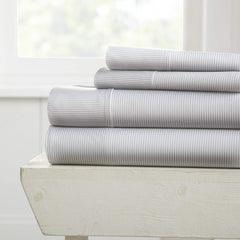 4-Piece: Pinstriped Patterned Sheet Set