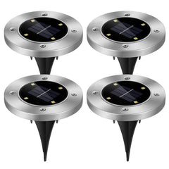4-Pieces: Solar Waterproof Ground Light