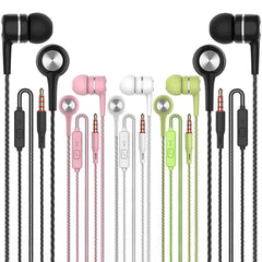 5-Pack: Earbuds Earphones with Microphone