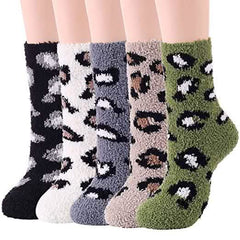 5-Pair: Womens Fuzzy Socks Winter Slipper Socks