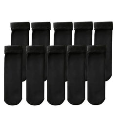 5-Pairs: Ultra-Soft Plush Lined Thermal Socks - Comfy Mid Tube Socks