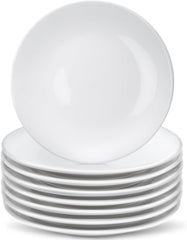 8 Pcs Porcelain Dessert Plates,6 inch White Appetizer Plates,Round Small White Plates,Small Plates for Appetizers,Ceramic Dessert Plate for Cake Snacks,Microwave Oven and Dishwasher Safe