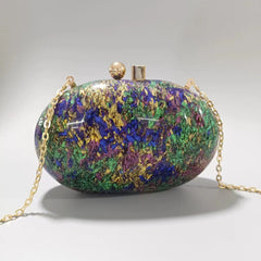Womens Oval Pearlescent Fashion Shoulder Bag