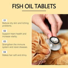Cat Care Vitamin Moisturizing Skin Fish Oil Supplement Tablets