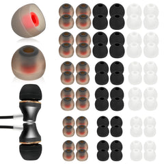 AOZUO 72PCS Replacement Earbud Tips Silicone Ear Bud Tips Soft Earbud Covers for in-Ear Headphones(Inner Hole 4.5mm -6mm) Earphone S/M/L (Gray)