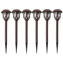 6-Pack: Solar Powered Pathway Lights - Touch-Controlled, Waterproof, Detachable, Energy Efficient, and Wireless Solar Garden Stake Lights