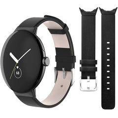 NINKI for Google Pixel Watch 3 41MM Band/Pixel Watch 2 Band/Pixel Watch Band Women (Black with Beige)Leather Watch Replacement Band for Google Pixel Watch 2 Band Leather Pixel Watch 3 41MM Strap