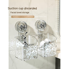 Waste Face Cloth Storage Box Bathroom Wall-mounted Shaver Storage Rack