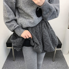 Sophisticated Textured Houndstooth Bloom Casual Pants