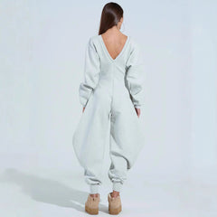Sexy Long-sleeve Bodycon Jumpsuit With A Tight-fitting V-neck