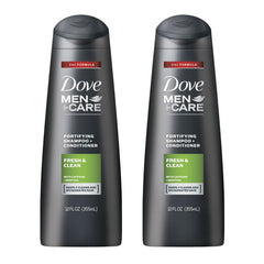 Dove Men+Care Fortifying 2 in 1 Shampoo and Conditioner Fresh and Clean for Normal to Oily Hair with Caffeine and Menthol to Help Strengthen & Nourish Hair 12 fl oz Pack of 2