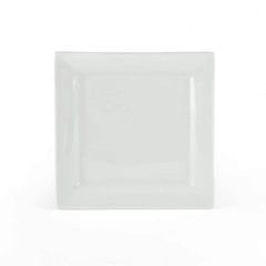 Square Porcelain Salad Plates, White, Set of 6