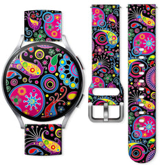 Sport Bands Compatible for Galaxy Watch 6 Band/Galaxy Watch 5/Galaxy Watch 4 Band Galaxy Watch 5 Pro/Galaxy Watch 3/Active 2 Watch 20mm Soft Silicone Sports Strap Women Men(Cute Boho Flower)