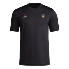 adidas Mens FC Short Sleeve Pre-Game T-Shirt Black/Atlanta United Medium