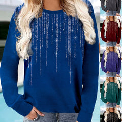 Women's Long-sleeved Sweatshirt With Printed Star Pattern