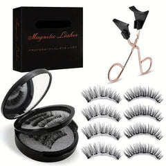 8-Pairs: Reusable Magnetic Dual 3D False Eyelashes Kit