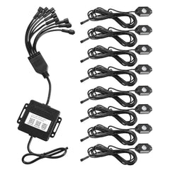 8-Pieces: Auto RGB LED Rock Light Kit