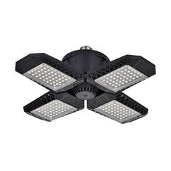 80W Deformable LED Garage Ceiling Lights with 4 Adjustable Panels