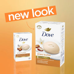 Dove Beauty Bar Soap Shea Butter, 8 Bars for Nourished, Radiant Skin, Enriches Skin 3.75 oz