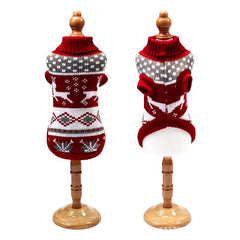 Pull tricoté à col roulé de Noël pour chiens