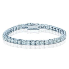 9 Ct Genuine Round-Cut Real Diamond Tennis Bracelet 7" 14K White Gold