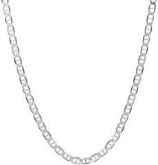 925 Sterling Silver 2mm Marina Link Chain Necklace